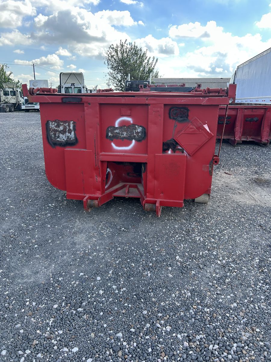Used open top roll-off with hinged steel lids